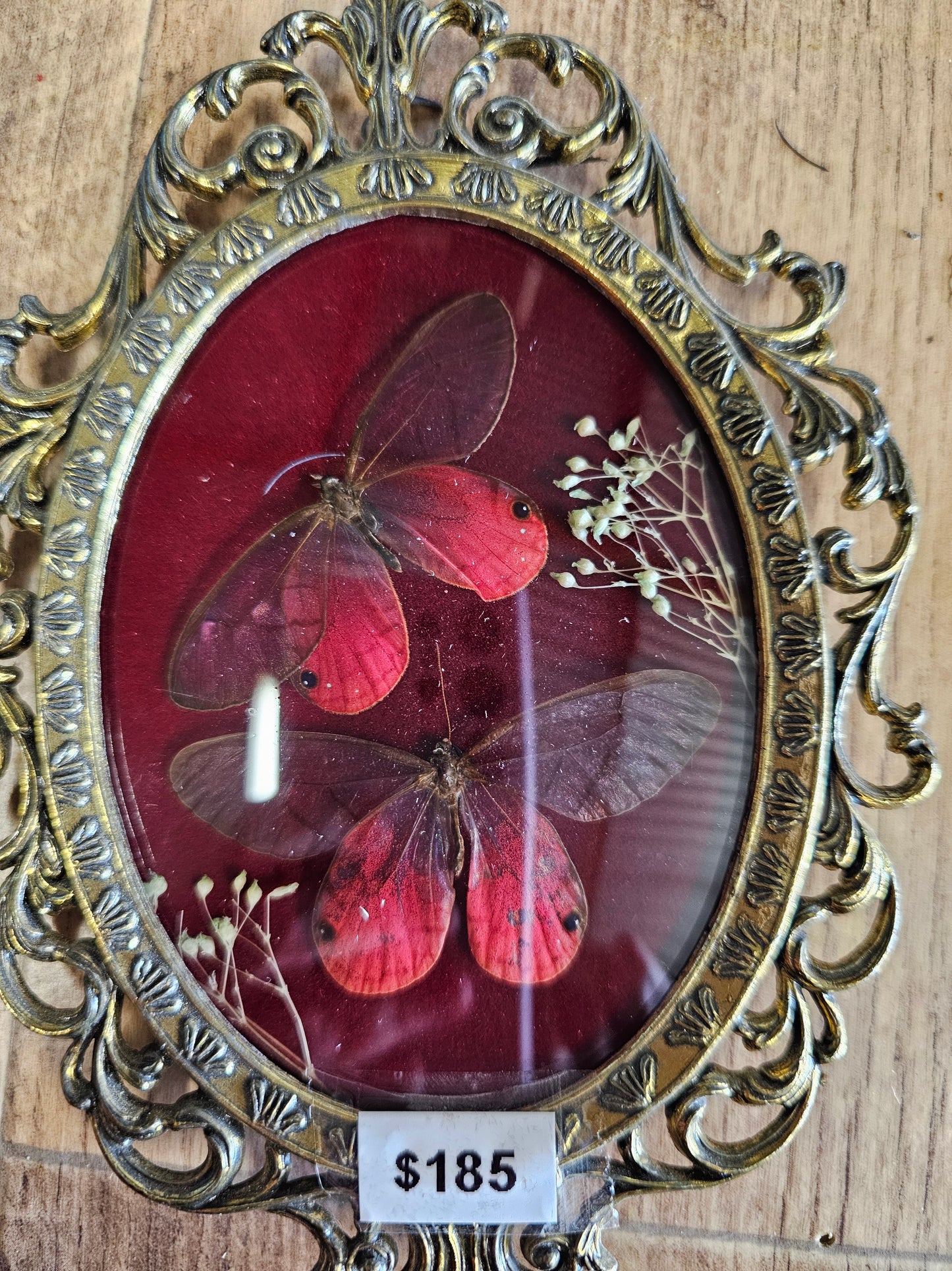 Frame brass - small Italian vintage with butterflies