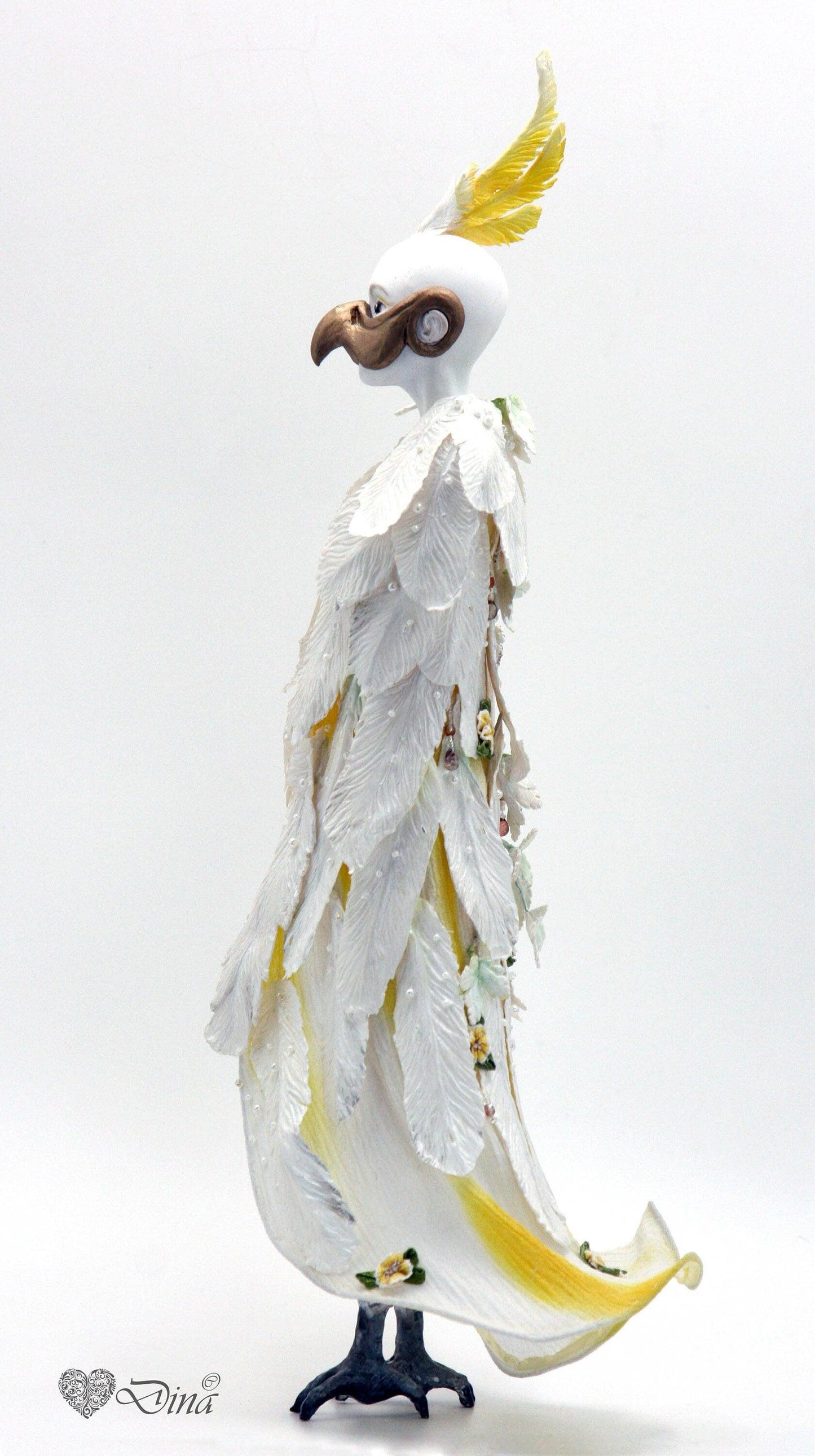 Sculpture - 'Cocky Girl' - Woman bird art doll - That Creative Feeling