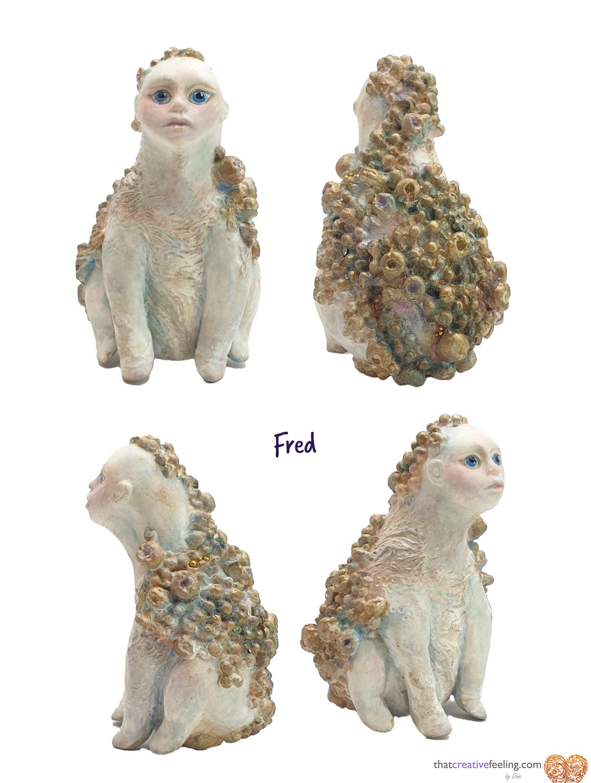 Sculpture - Minchkins - miniature stone clay art dolls, surreal tiny forest creatures - That Creative Feeling