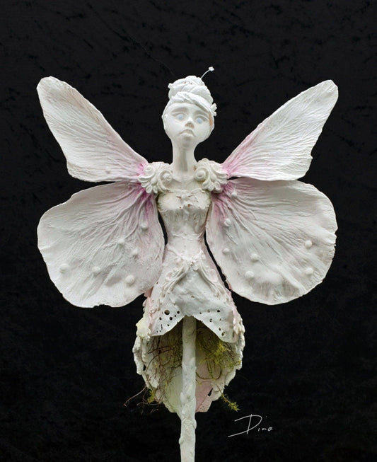 Fantasy art doll - OOAK art doll fairy - air dry clay - sculptural doll art - tinker bell doll - That Creative Feeling