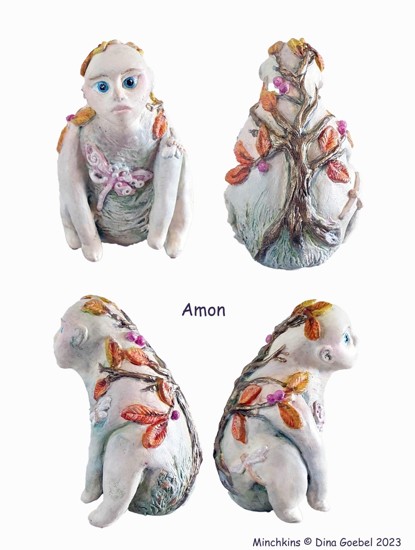 Sculpture - Minchkins - miniature stone clay art dolls, surreal tiny forest creatures - That Creative Feeling