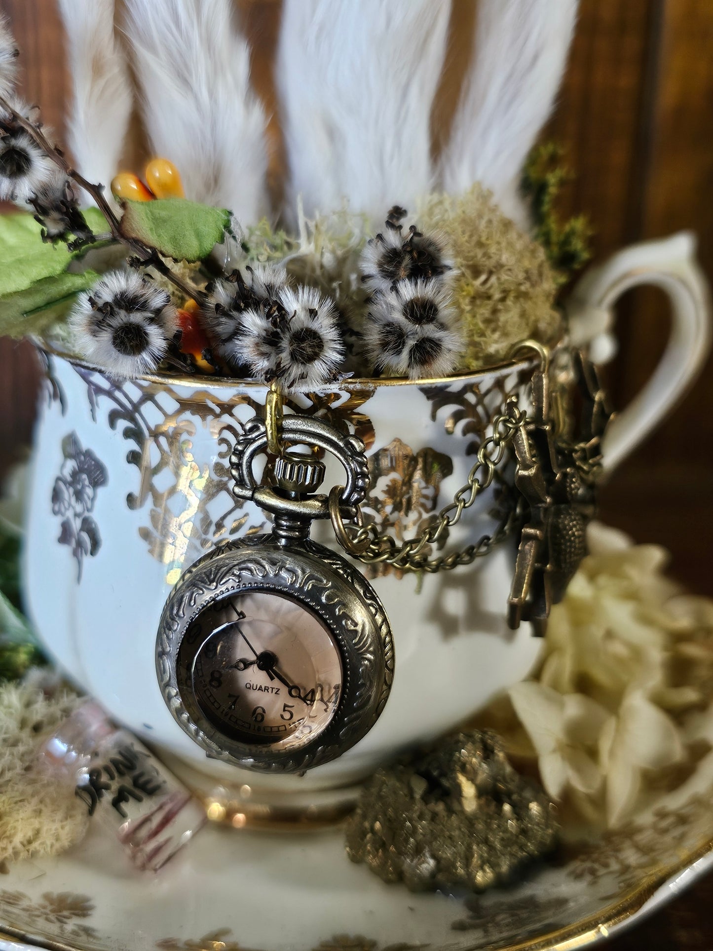 Taxidermy - real bunny ears - Alice in Wonderland cups