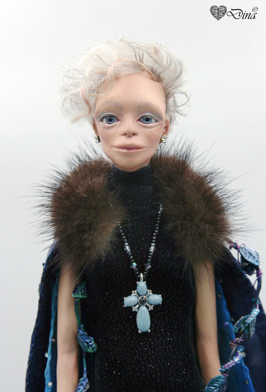 SOLD - 'Chrysolina Beetlejuice' – hybrid insect fashion art doll by Dina