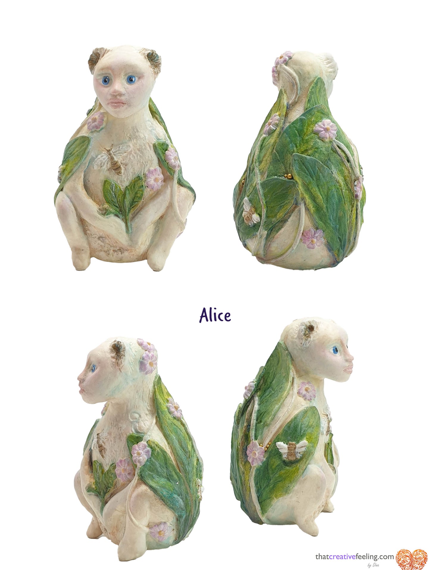 Sculpture - Minchkins - miniature stone clay art dolls, surreal tiny forest creatures