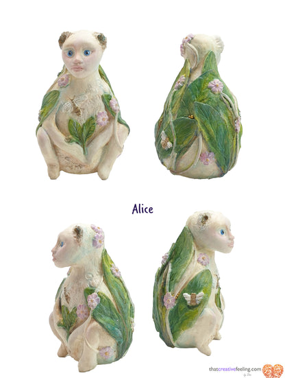 Sculpture - Minchkins - miniature stone clay art dolls, surreal tiny forest creatures