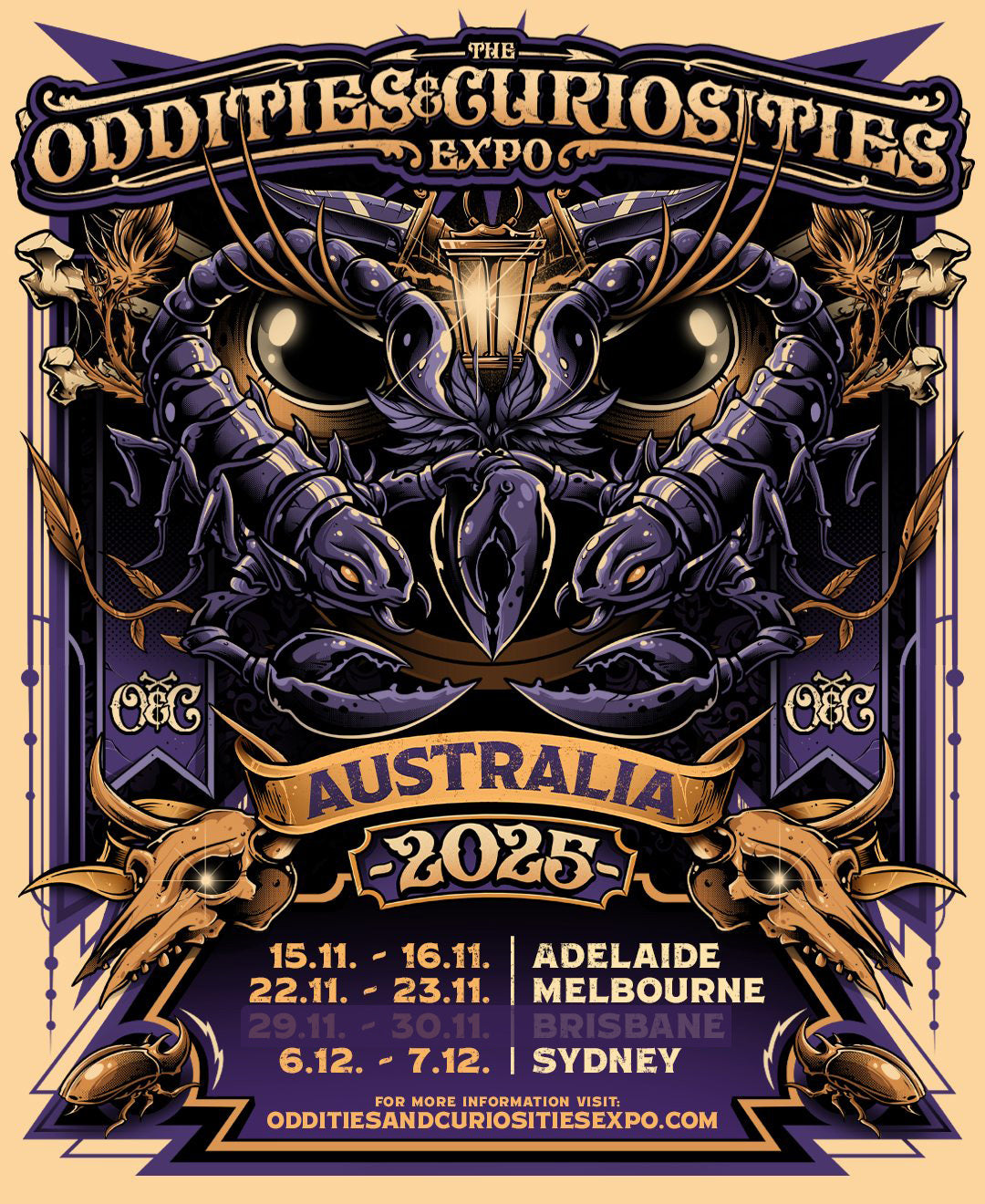 Promotional poster for 'The Oddities & Curiosities Expo'