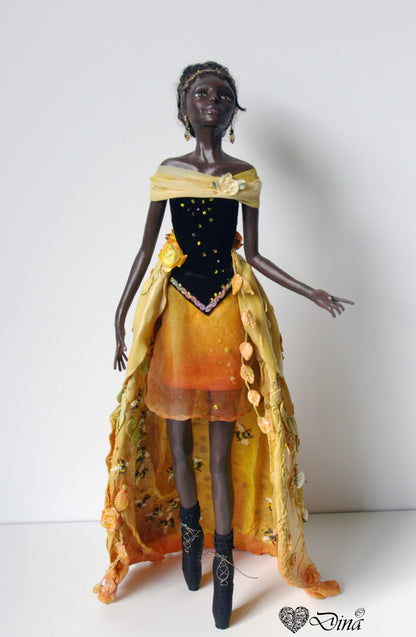 SOLD - 'Queen Bebebelle' – hybrid insect fashion art doll by Dina