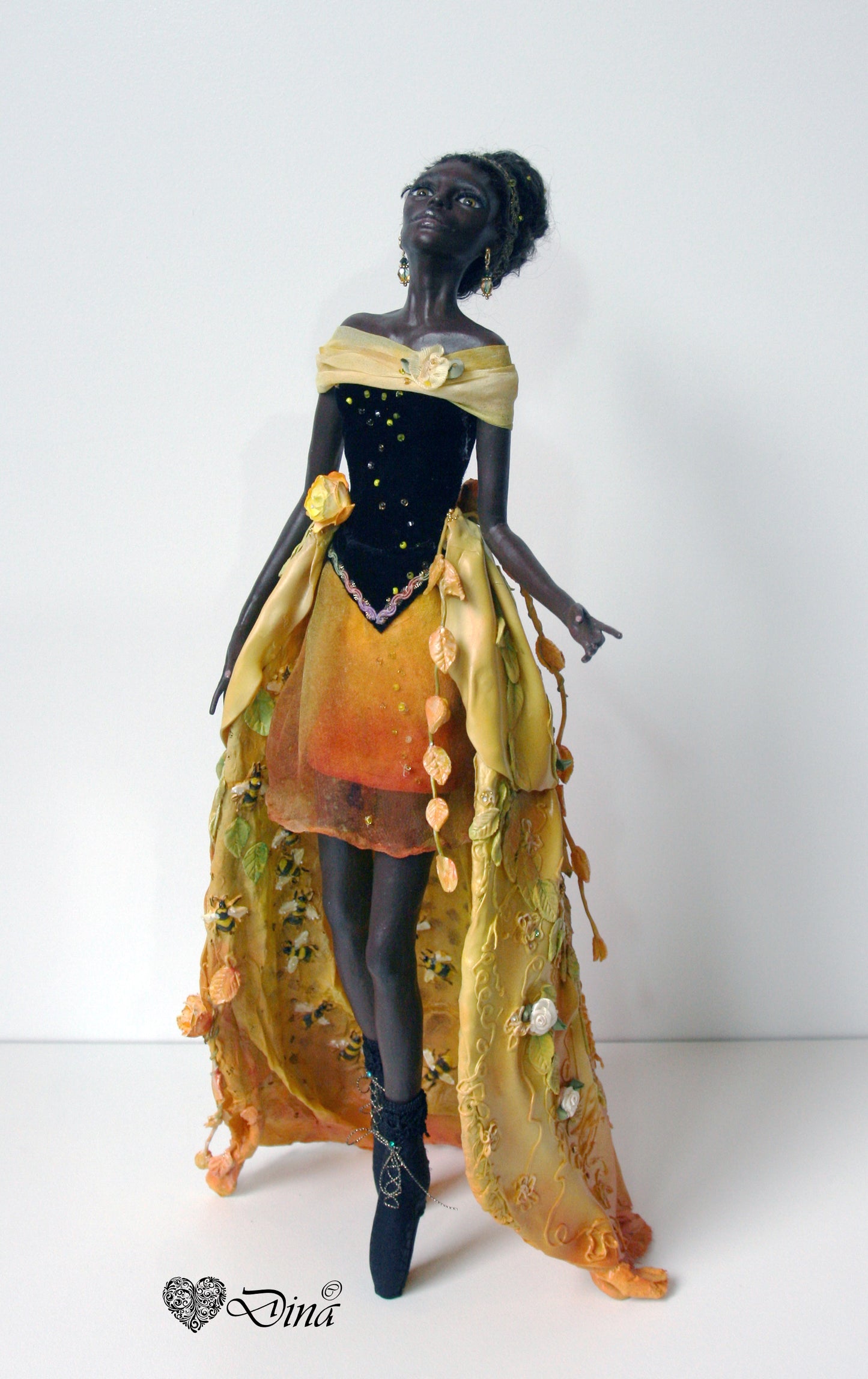 SOLD - 'Queen Bebebelle' – hybrid insect fashion art doll by Dina