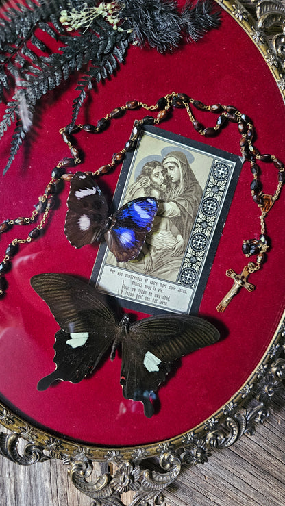 Frame vintage - Brass Italian Gothic bubble frame with butterflies