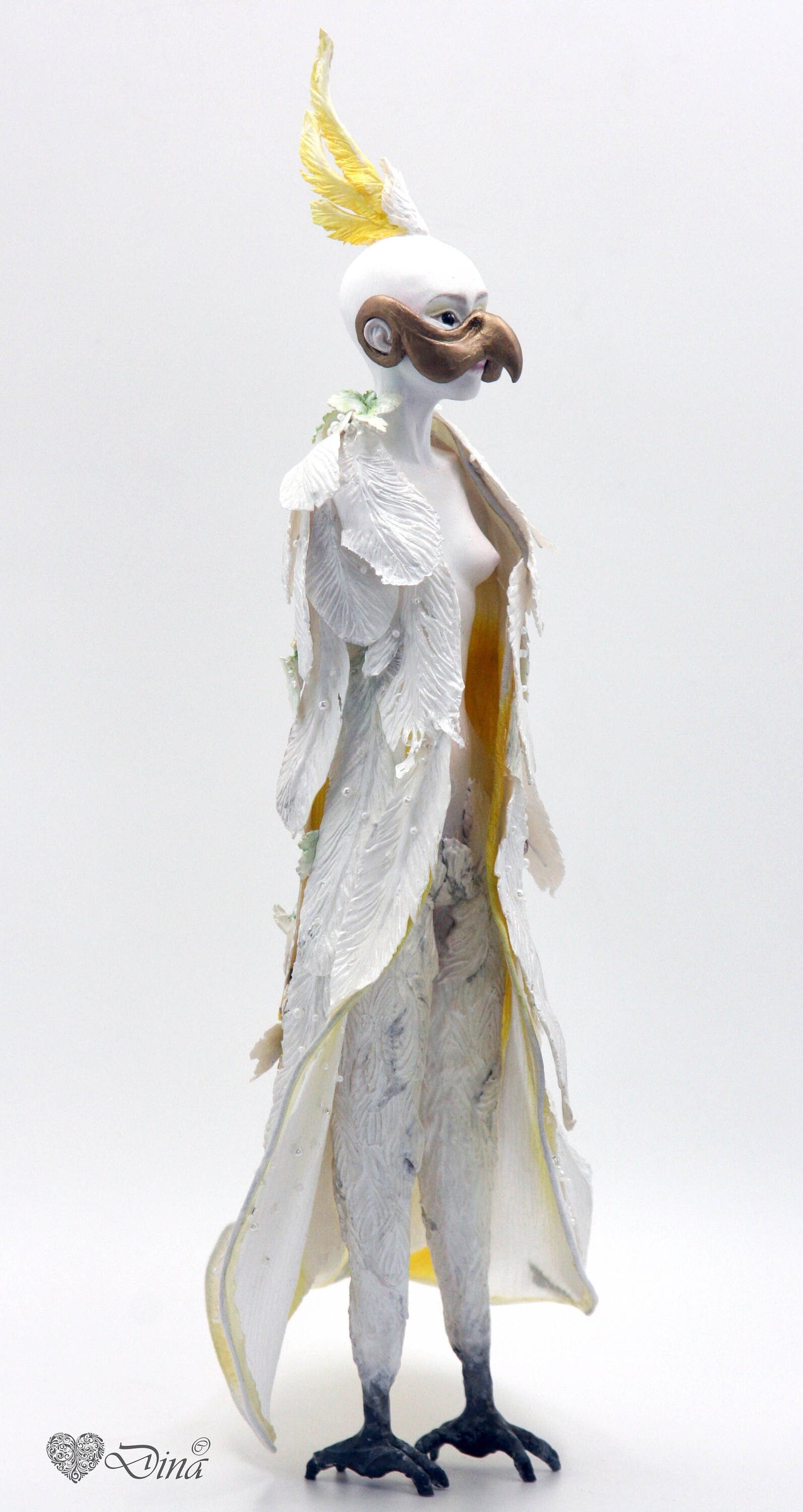 'Cocky Girl'  - Fantasy art doll - Woman bird sculpture