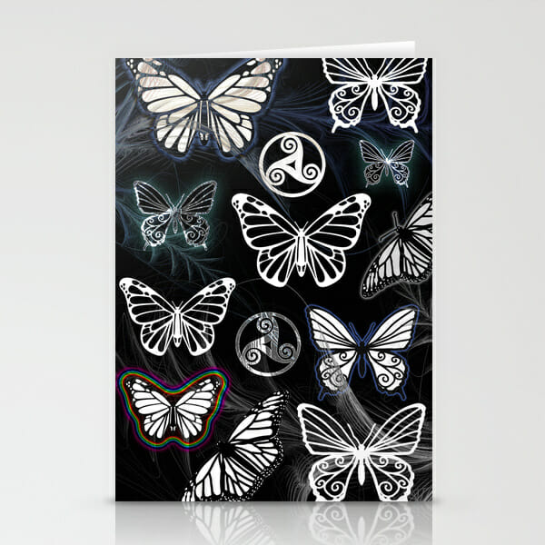 butterfly dreams black - cards