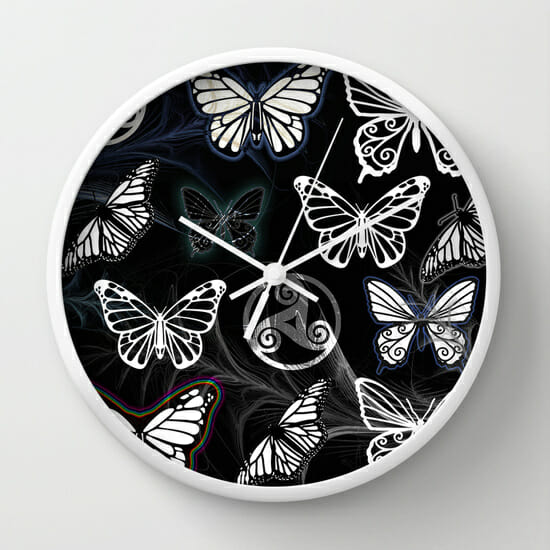 butterfly dreams black - clock