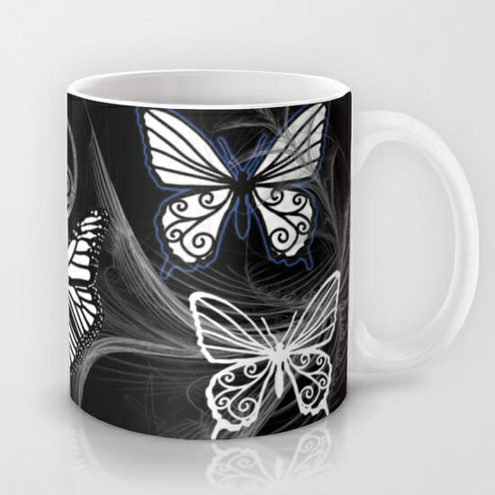 butterfly dreams black - mug